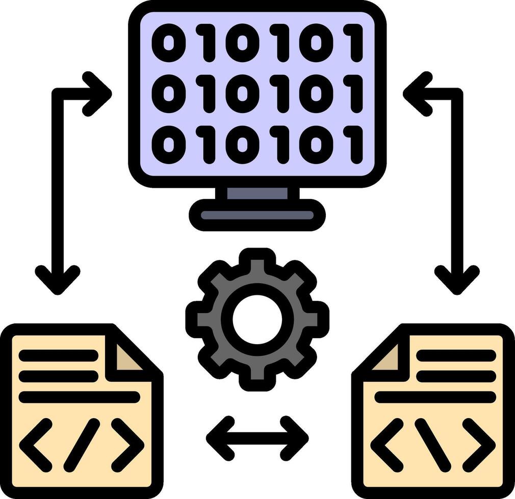 Coding Line Filled Icon vector