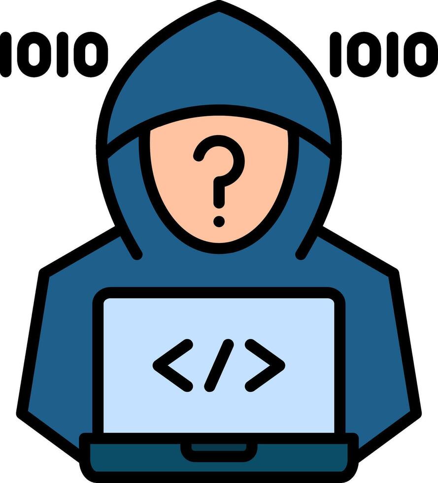 Hacker Line Filled Icon vector