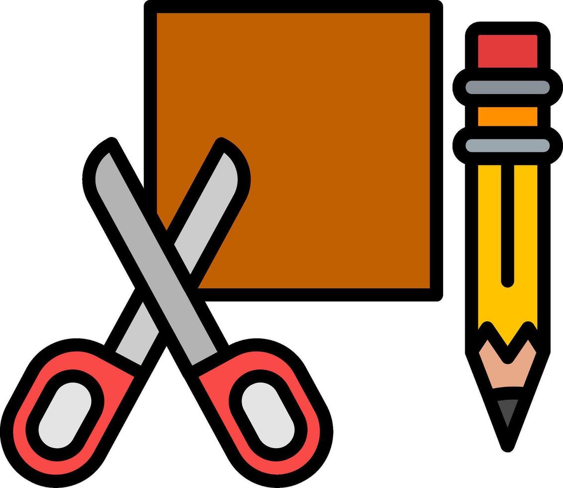 Paper Crafts Line Filled Icon vector