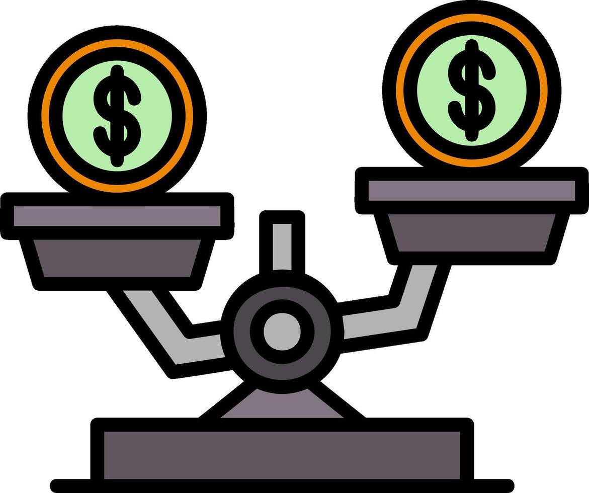 Scale Line Filled Icon vector