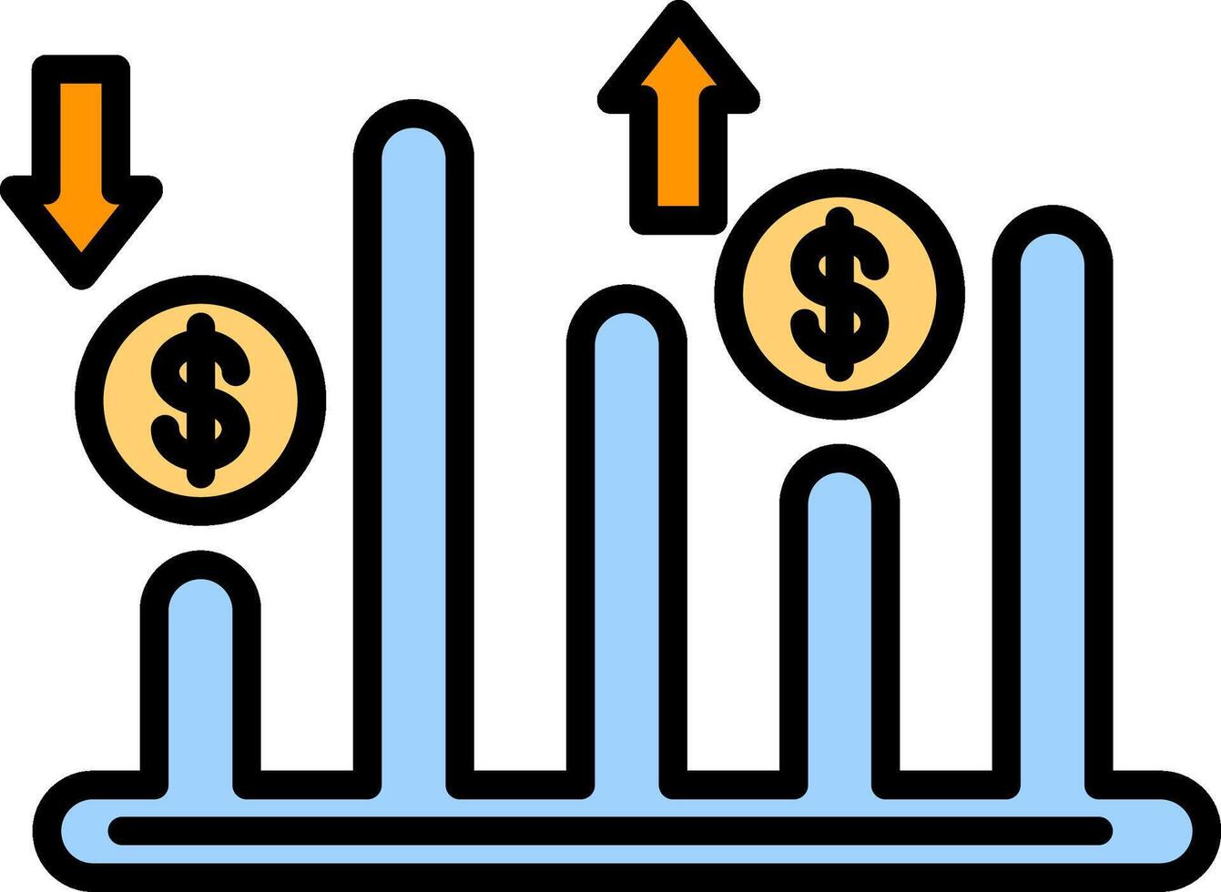 Trading Line Filled Icon vector
