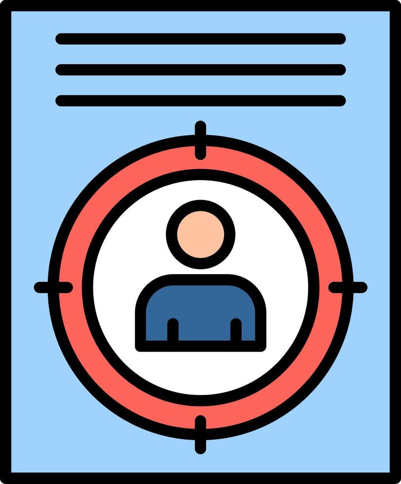 Target Line Filled Icon vector
