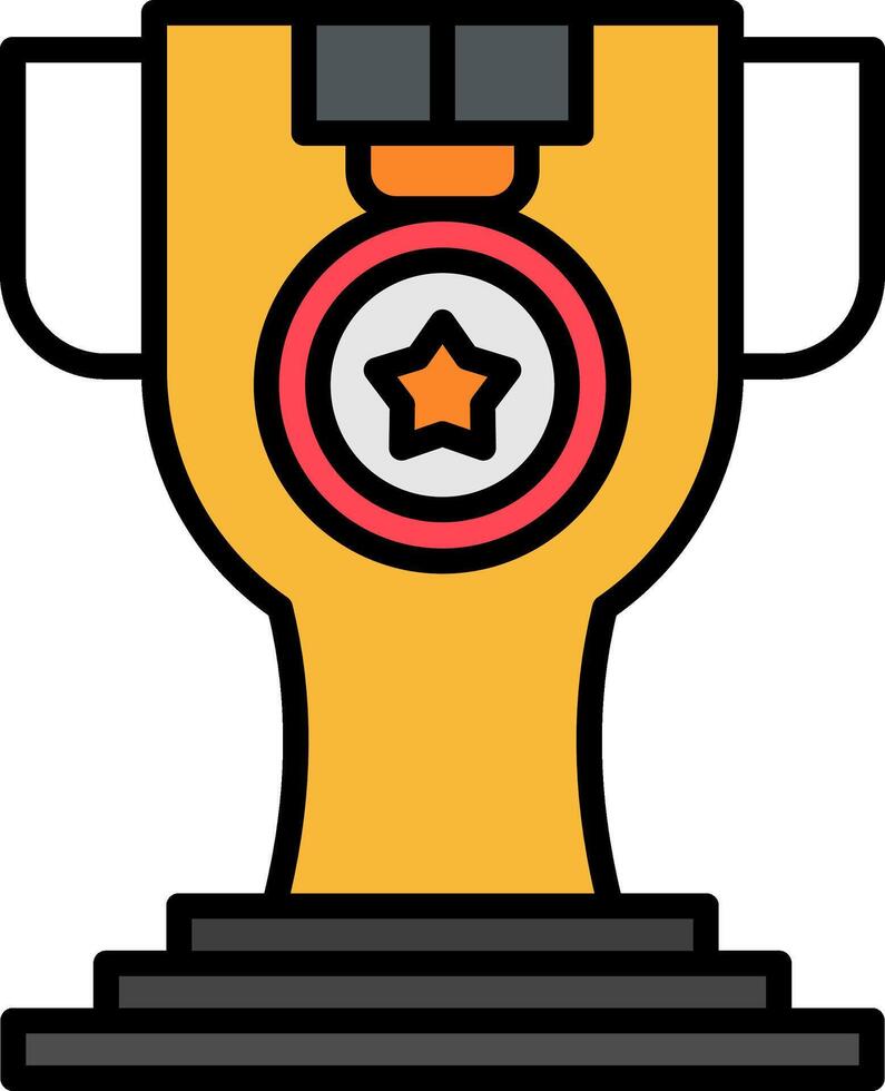 Trophy Line Filled Icon vector