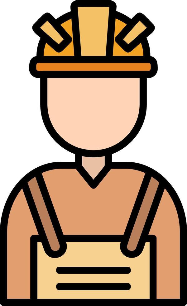 Worker Line Filled Icon vector
