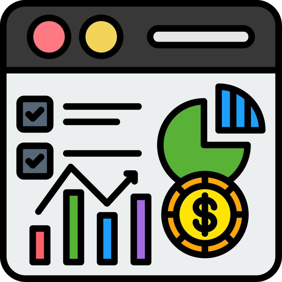 Browser Line Filled Icon vector