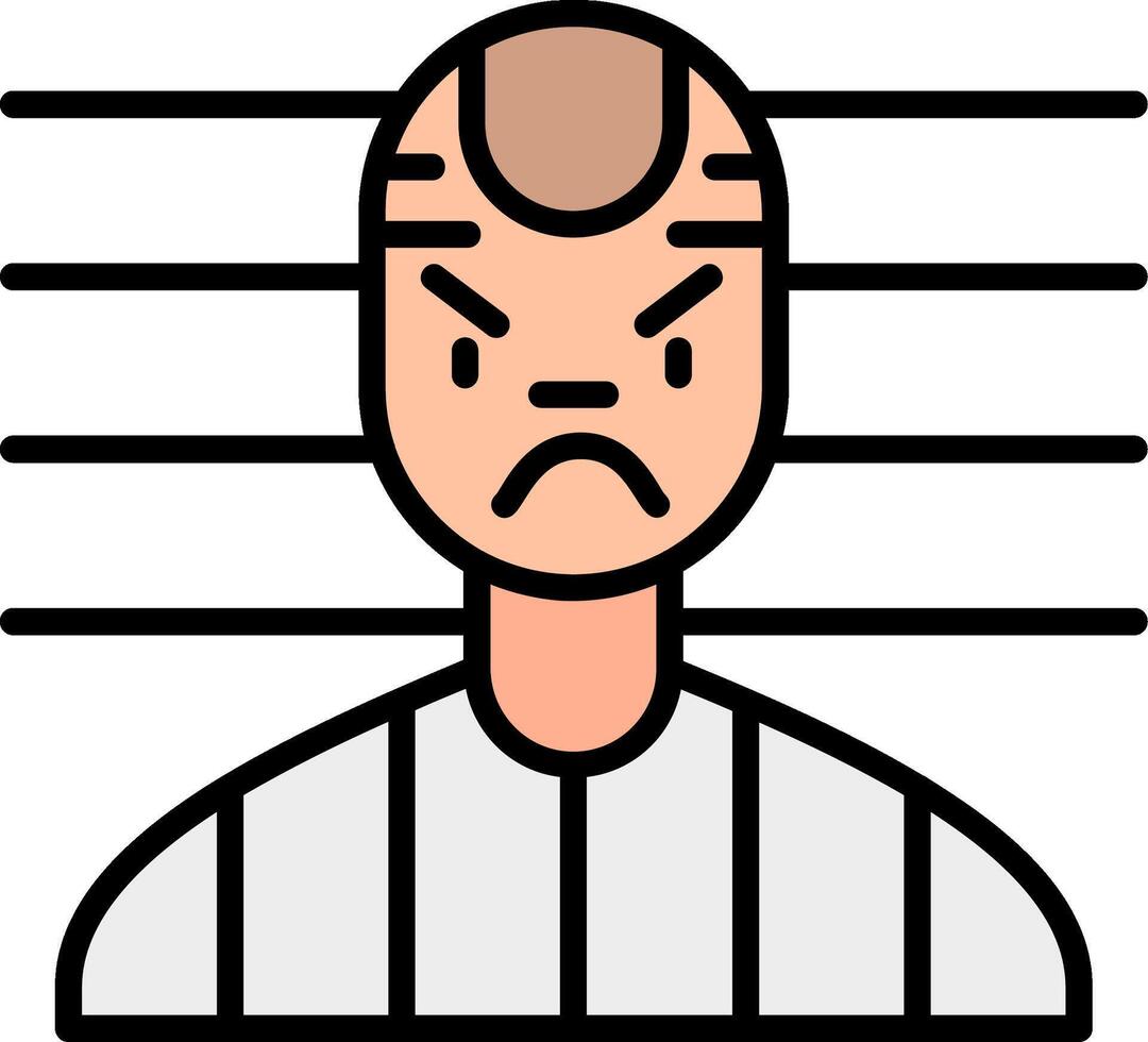 Convict Line Filled Icon vector