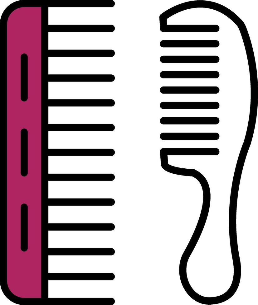 Comb Line Filled Icon vector