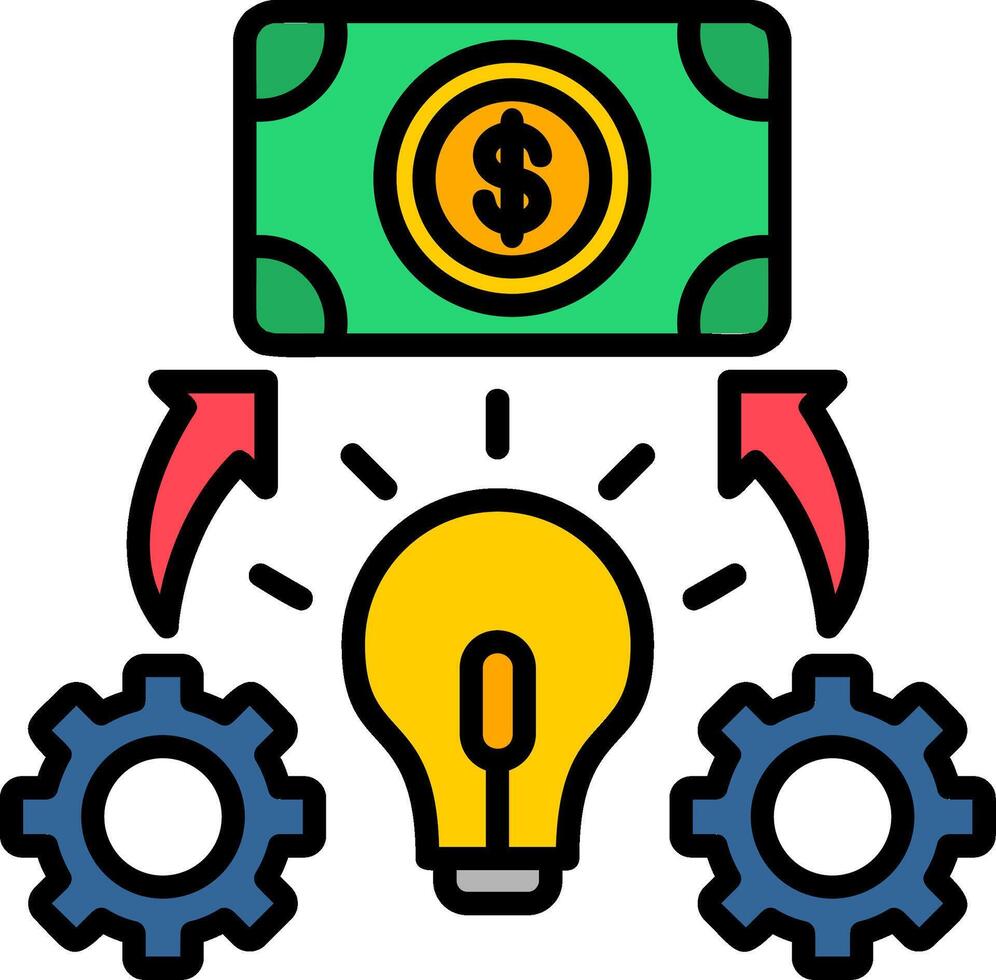 Process Line Filled Icon vector