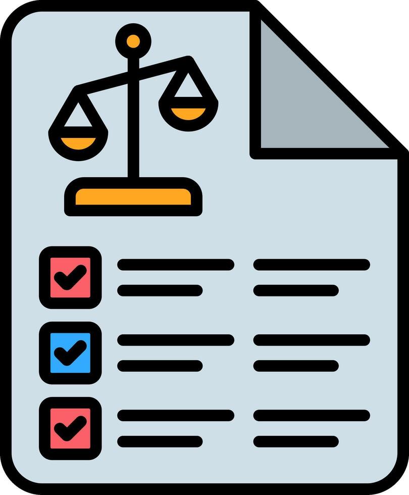 Balance Sheet Line Filled Icon vector