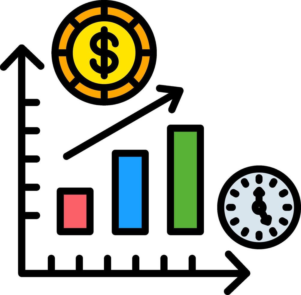 Statistic Line Filled Icon vector