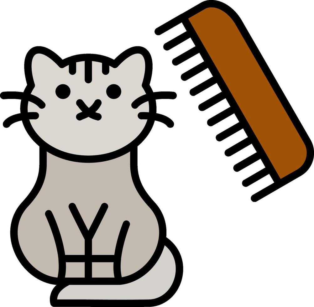 Comb Line Filled Icon vector