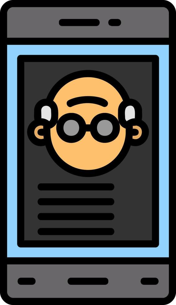 Smartphone Line Filled Icon vector