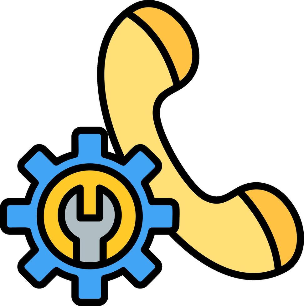 Technical Support Line Filled Icon vector