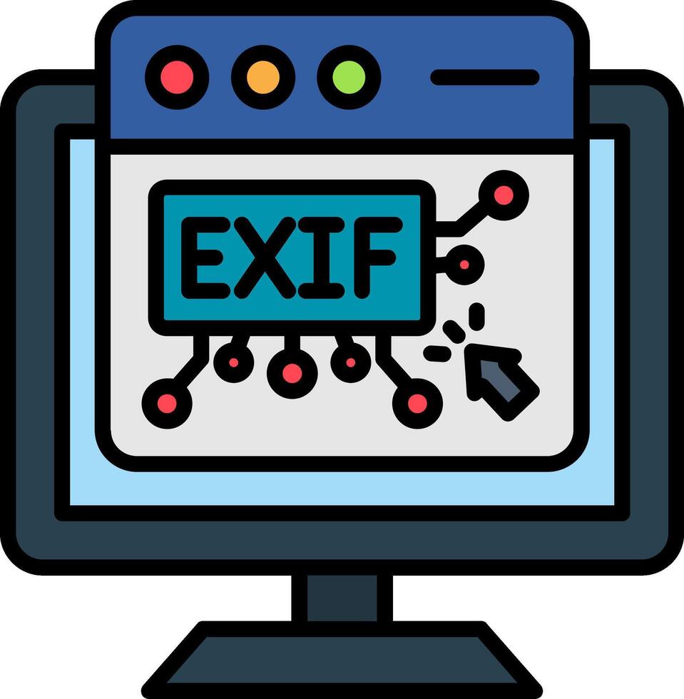 Exif Line Filled Icon vector