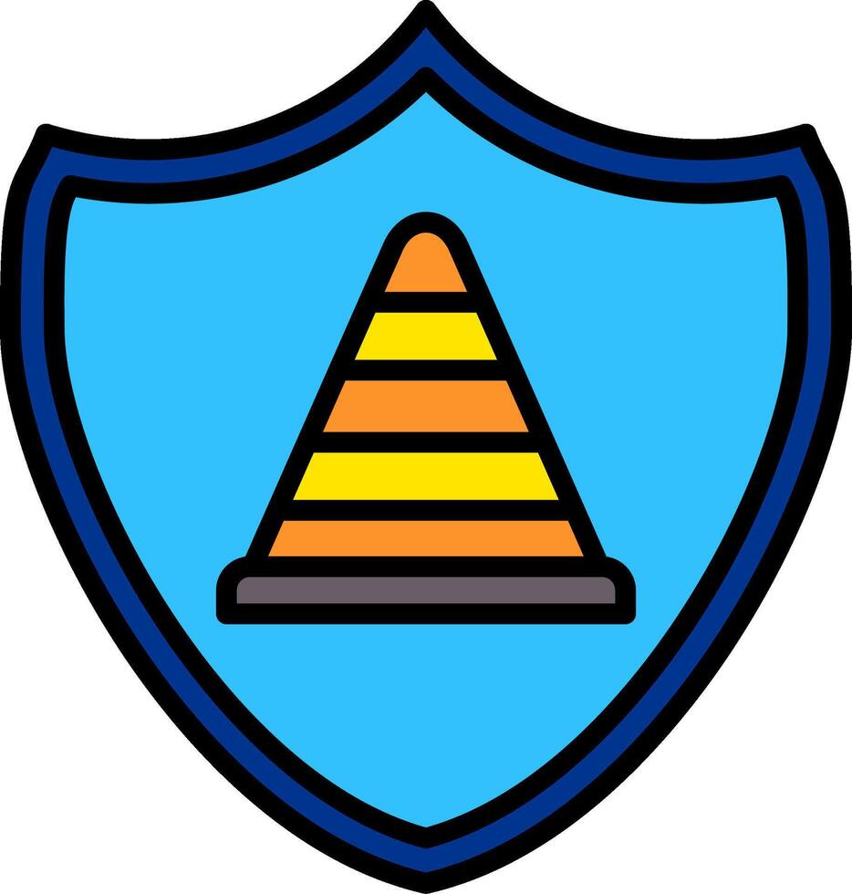 Secured Line Filled Icon vector