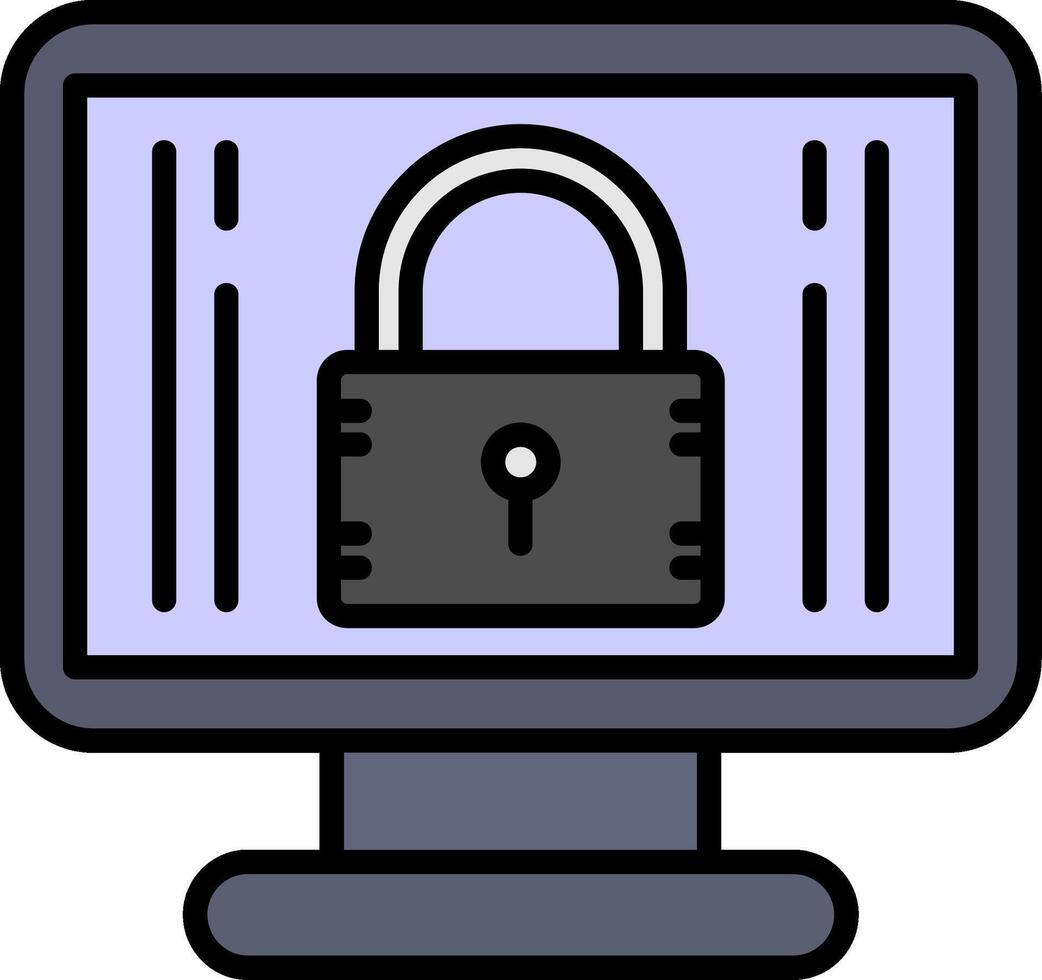 Security Line Filled Icon vector