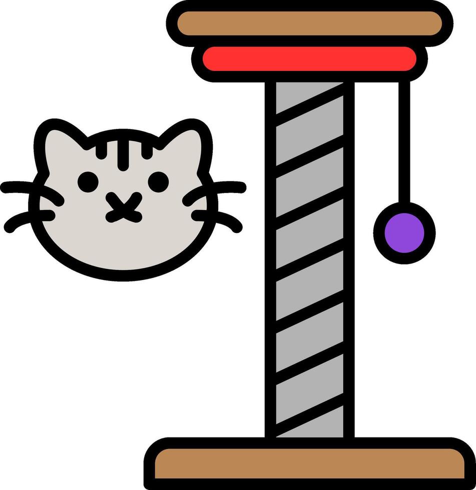 Cat Toy Line Filled Icon vector