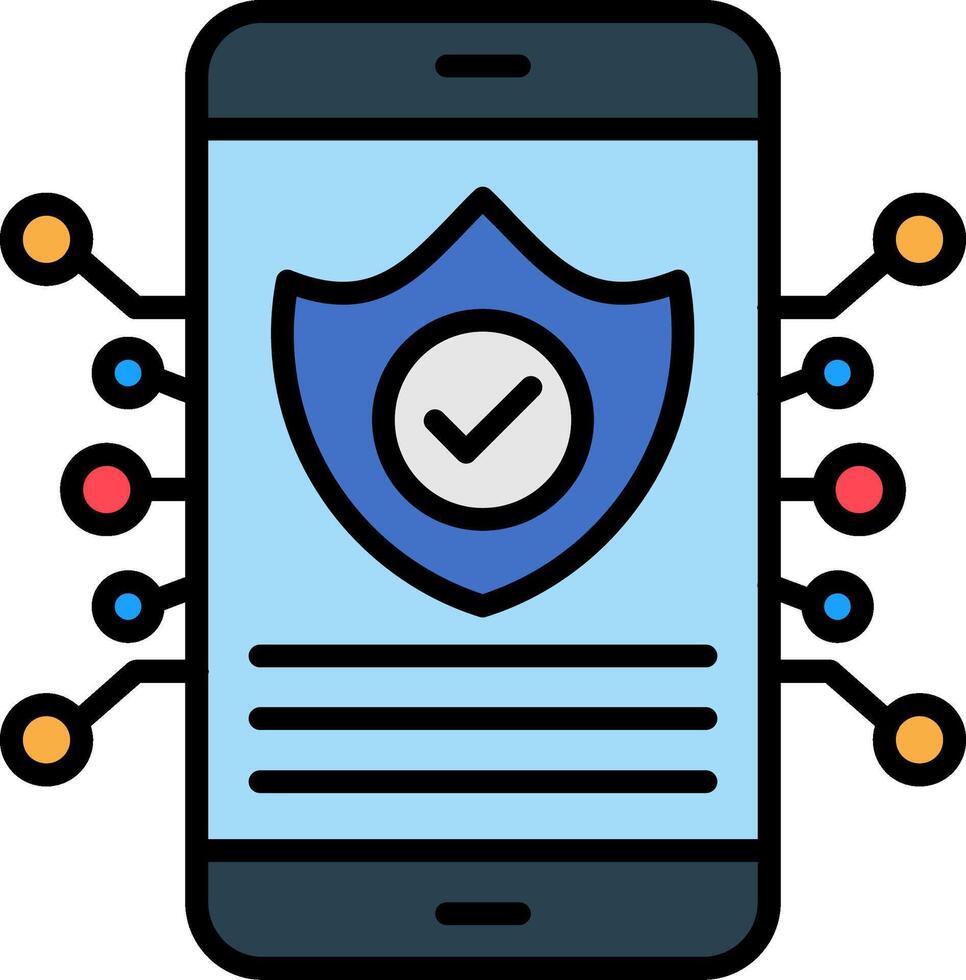Protection Line Filled Icon vector