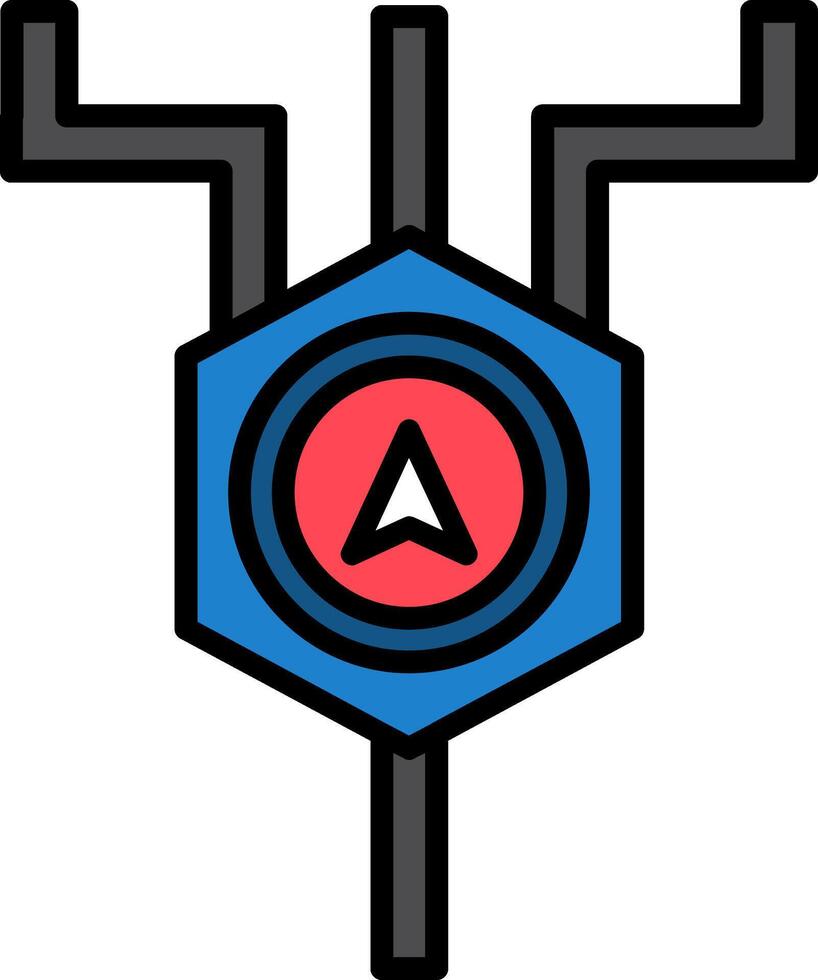 Position Line Filled Icon vector