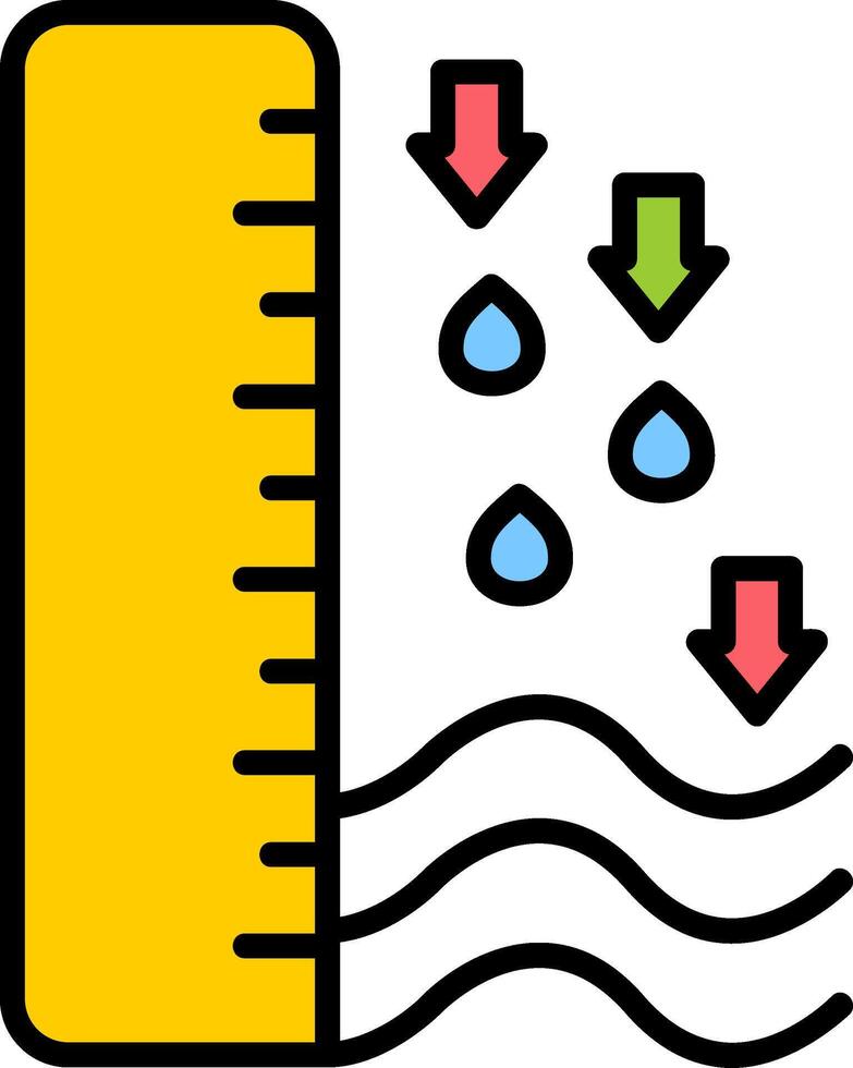 Water Level Line Filled Icon vector