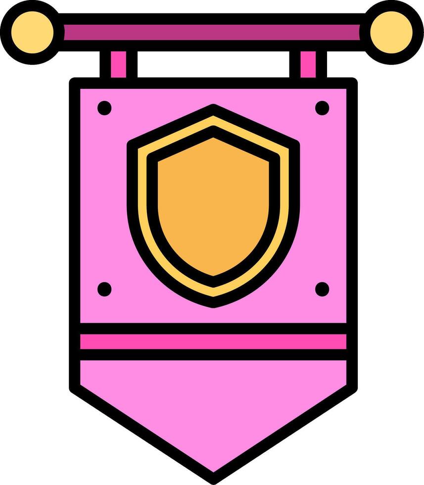 Banner Line Filled Icon vector