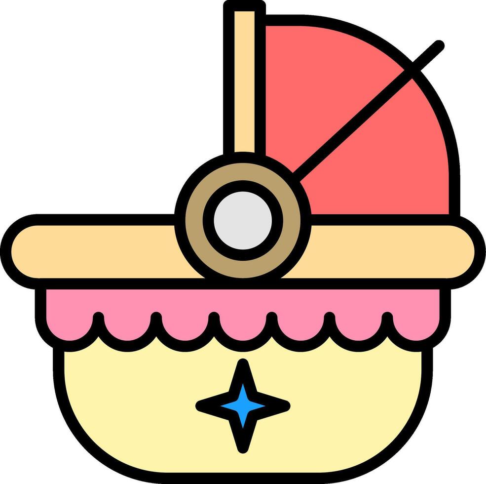 Baby Cot Line Filled Icon vector