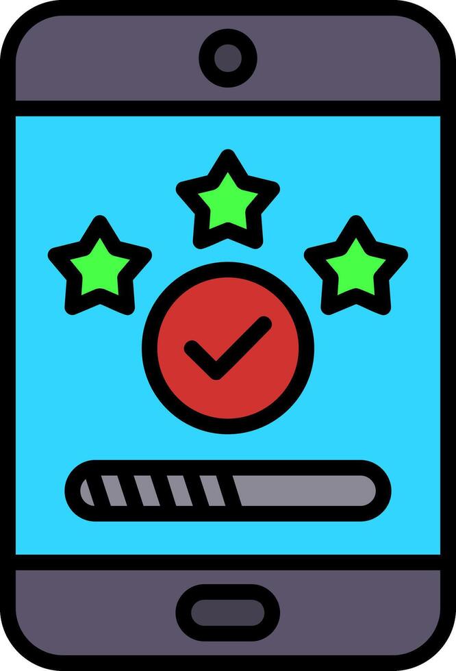 Completed Task Line Filled Icon vector