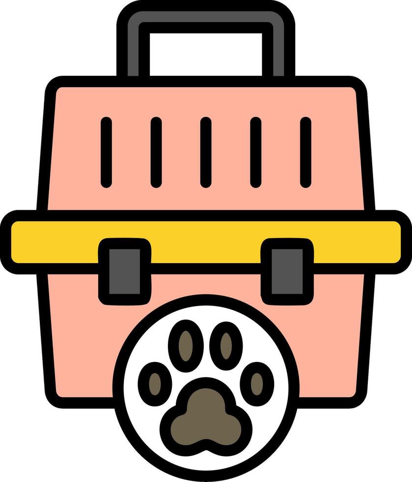 Pet Cage Line Filled Icon vector