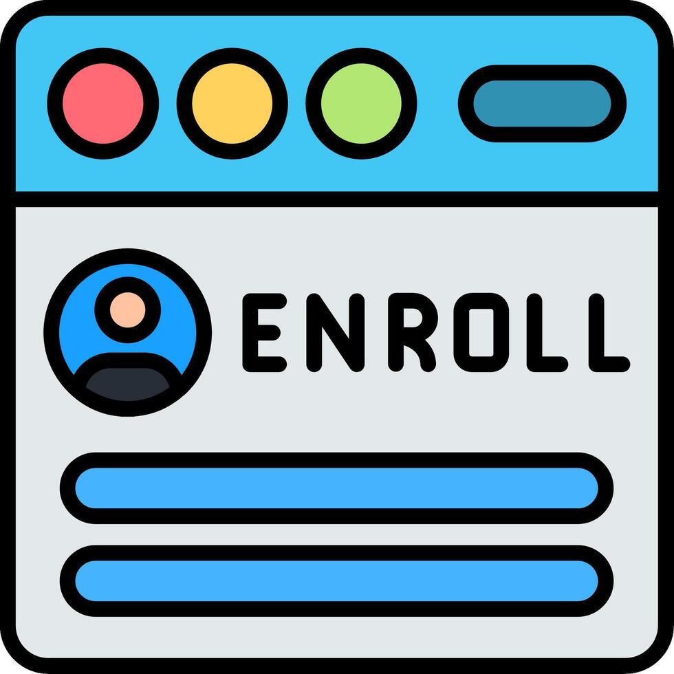 Enroll Line Filled Icon vector