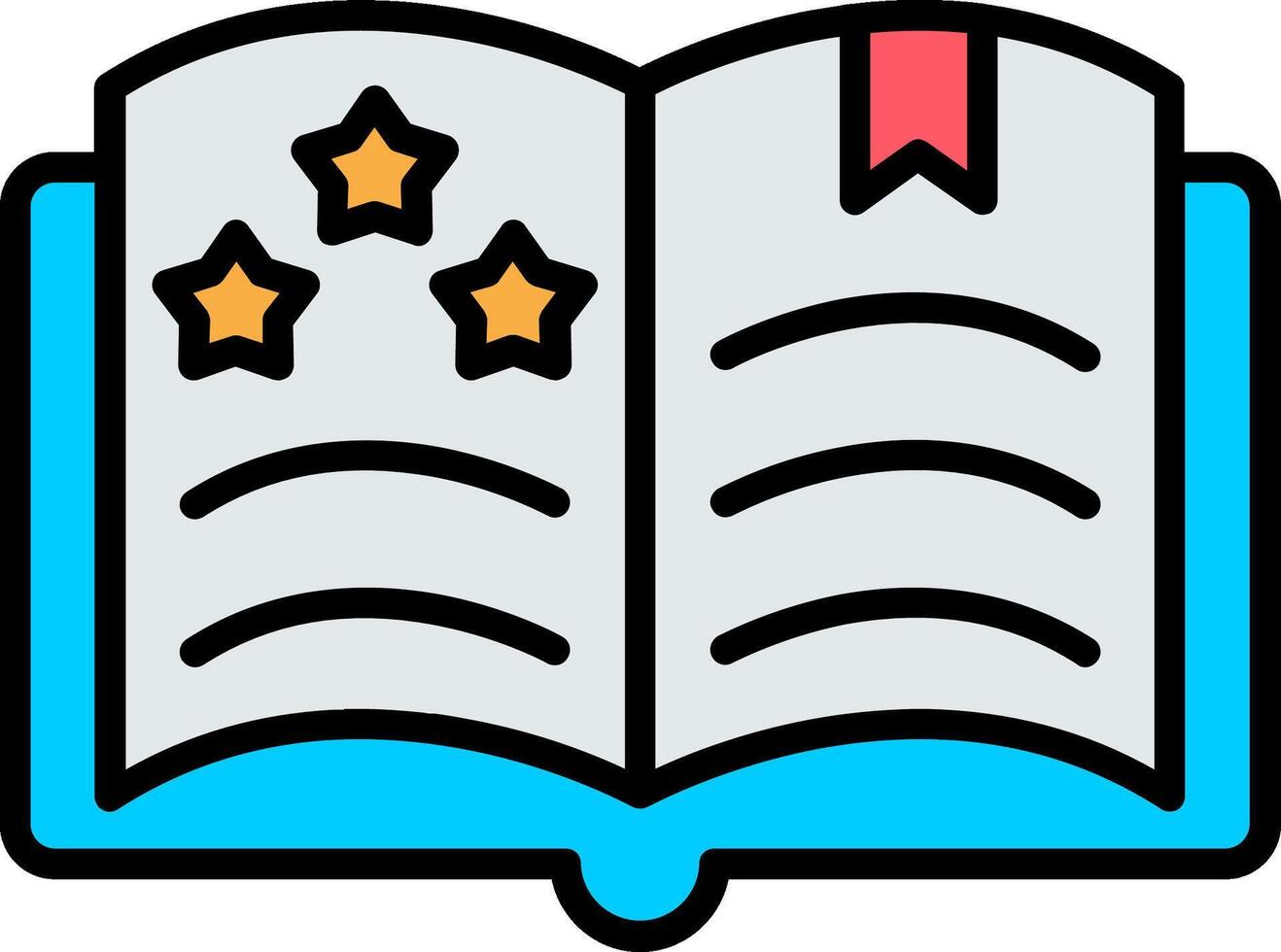 Open Book Line Filled Icon vector