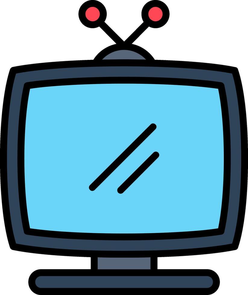 Television Line Filled Icon vector