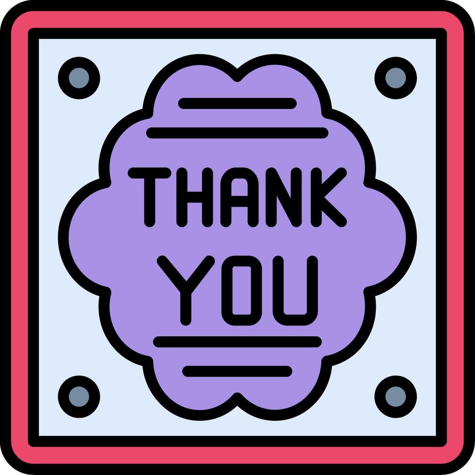 Thank You Line Filled Icon vector
