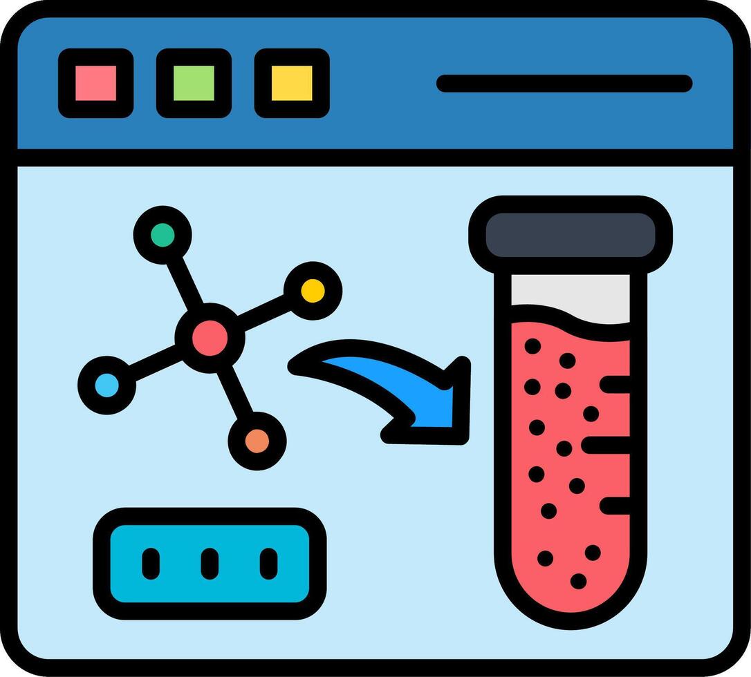 Virtual Lab Line Filled Icon vector