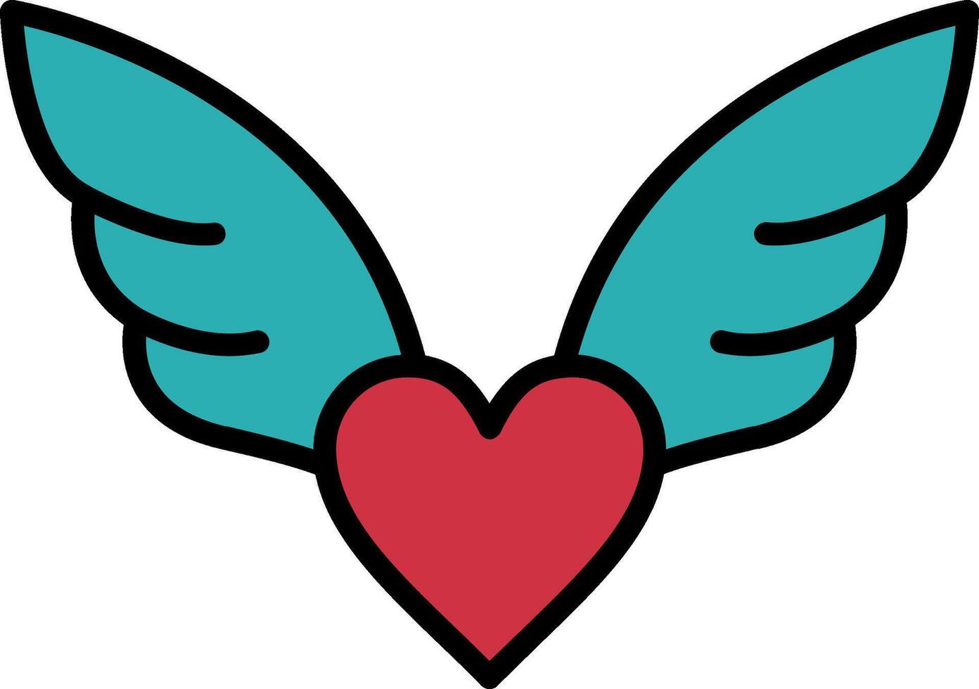 Wings Line Filled Icon vector