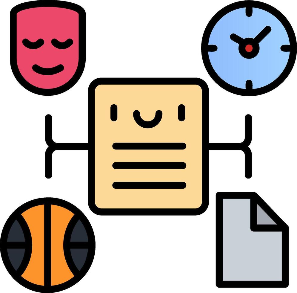 Extracurricular Activities Line Filled Icon vector