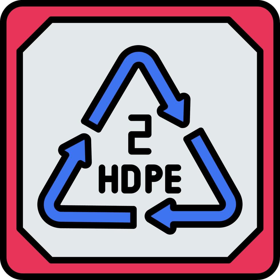 High Density Polyethylene Line Filled Icon vector
