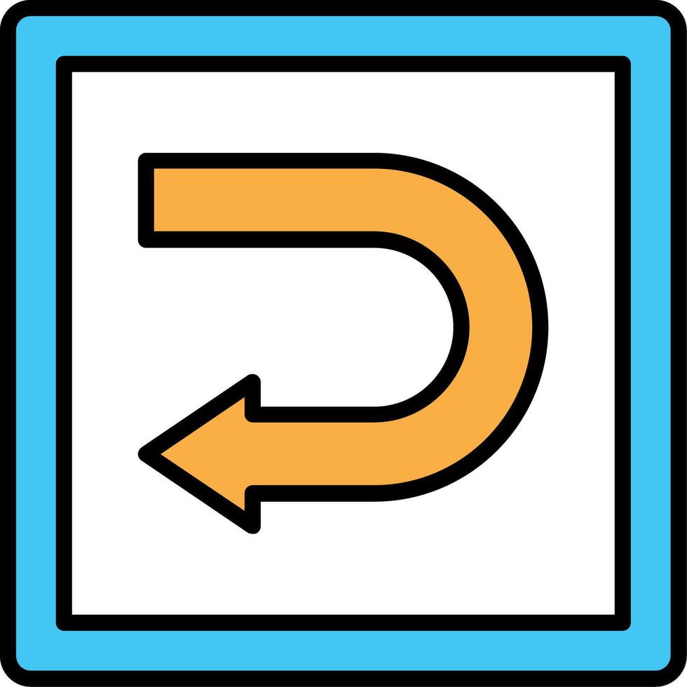 Undo Line Filled Icon vector