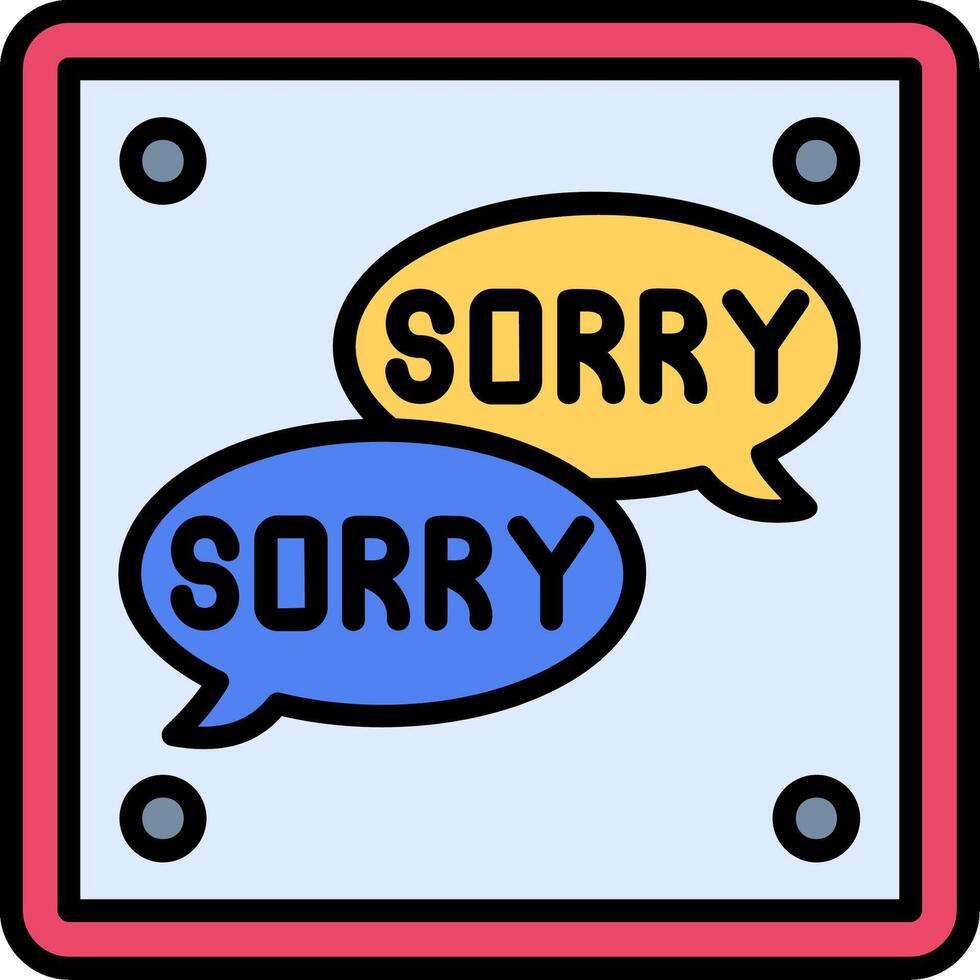 Sorry Line Filled Icon vector