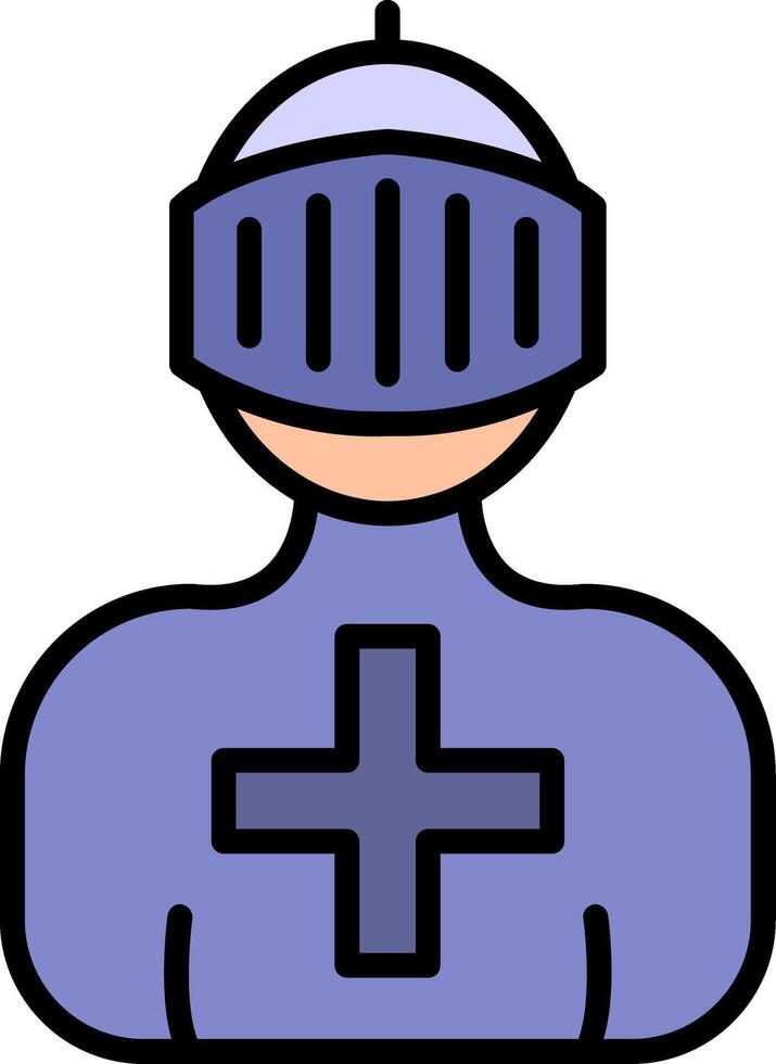Crusader Line Filled Icon vector