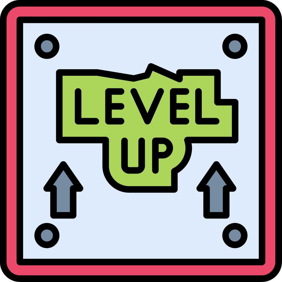 Level Up Line Filled Icon vector
