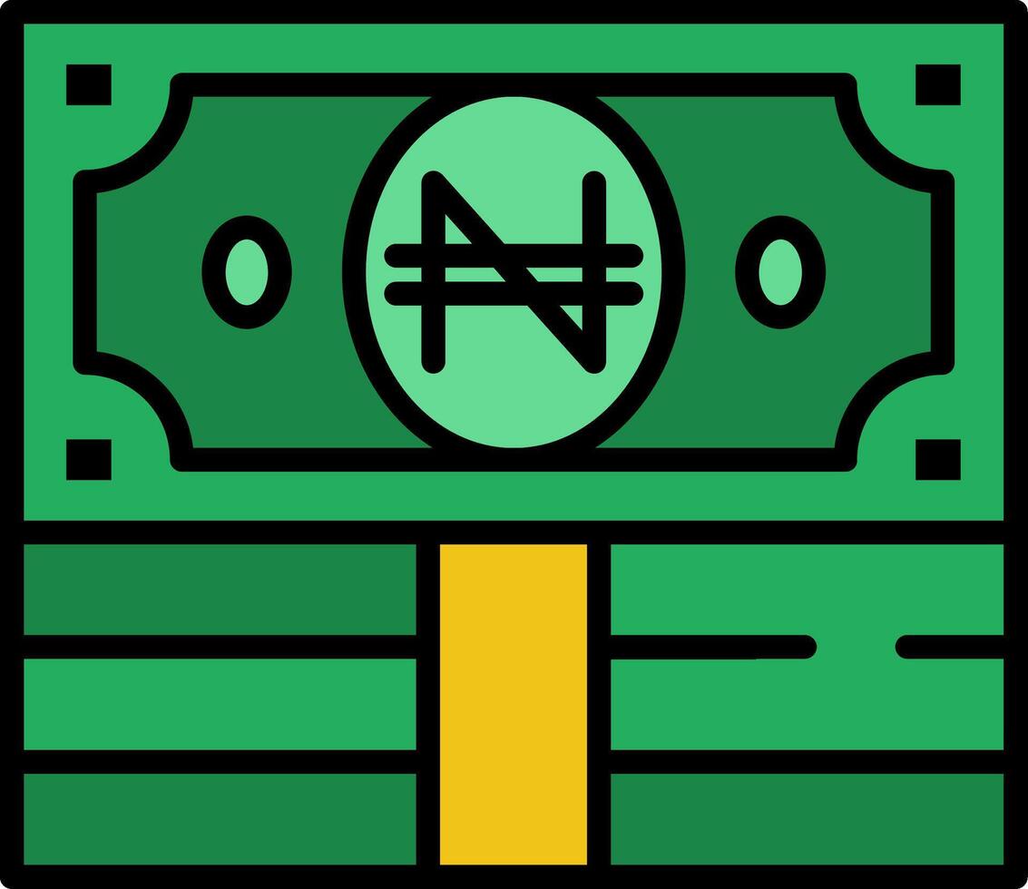 Naira Line Filled Icon vector