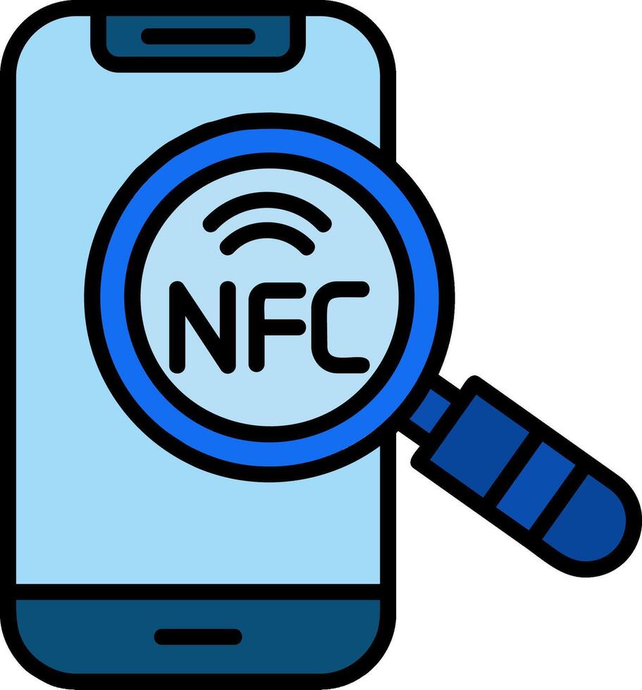 Nfc Line Filled Icon vector