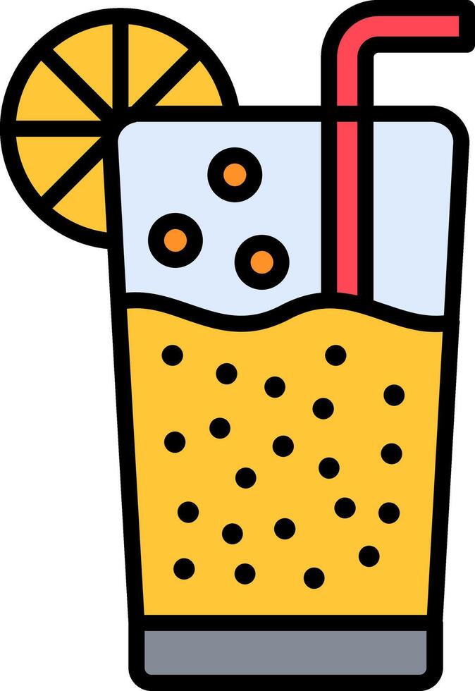 Pina Colada Line Filled Icon vector