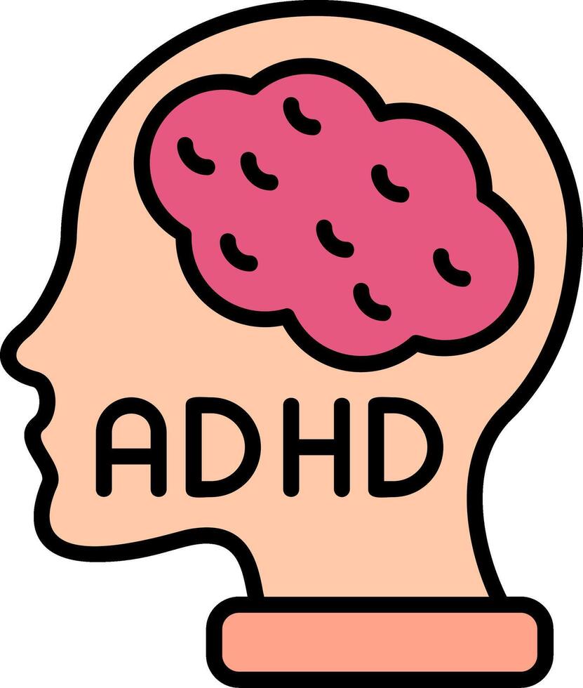Adhd Line Filled Icon vector