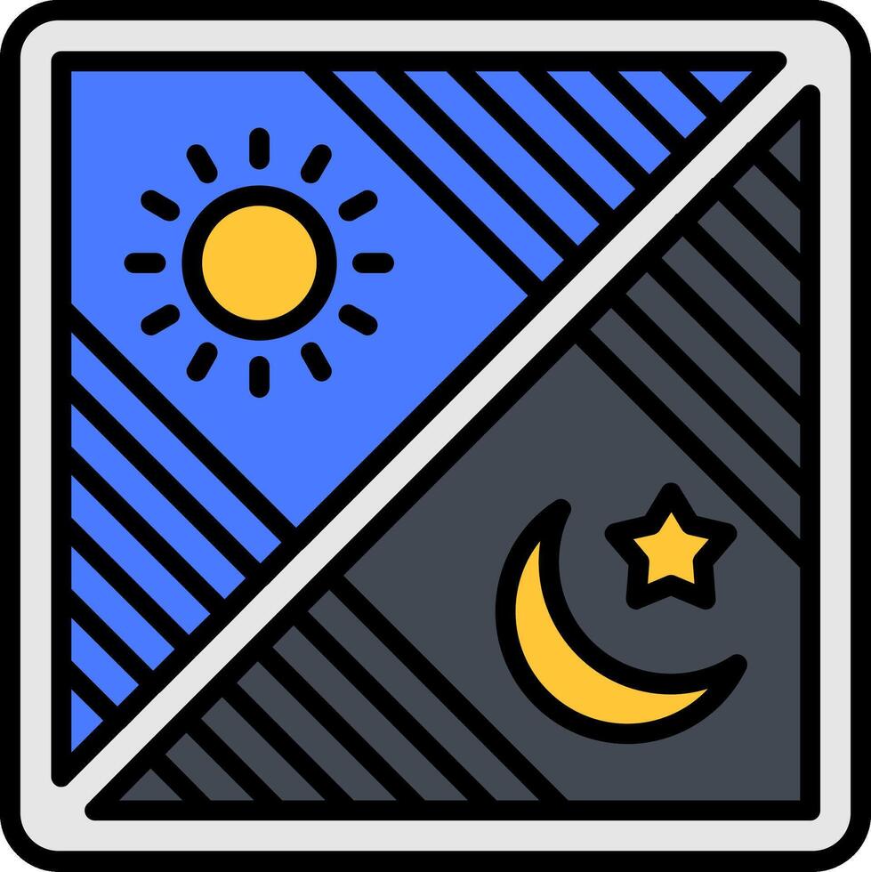 Day And Night Line Filled Icon vector