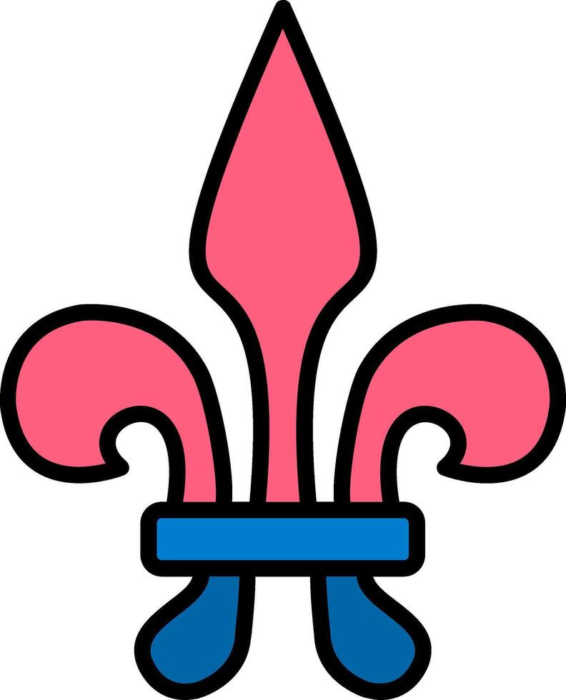 Fleur De Lis Line Filled Icon vector