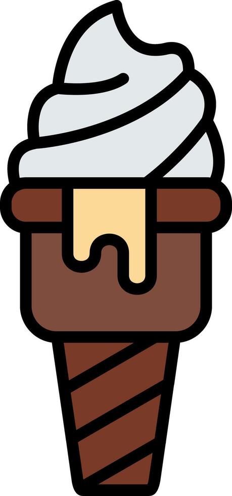 Ice Cream Line Filled Icon vector