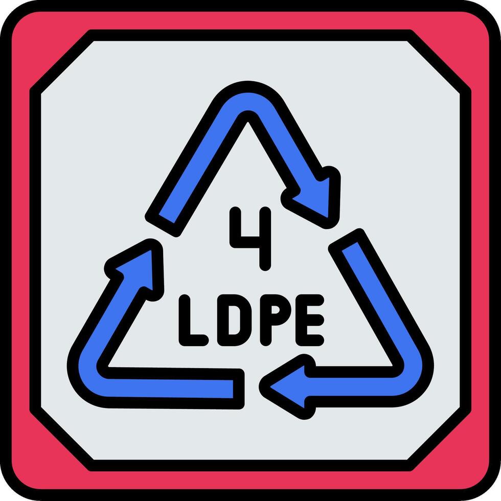 Low Density Polyethylene Line Filled Icon vector