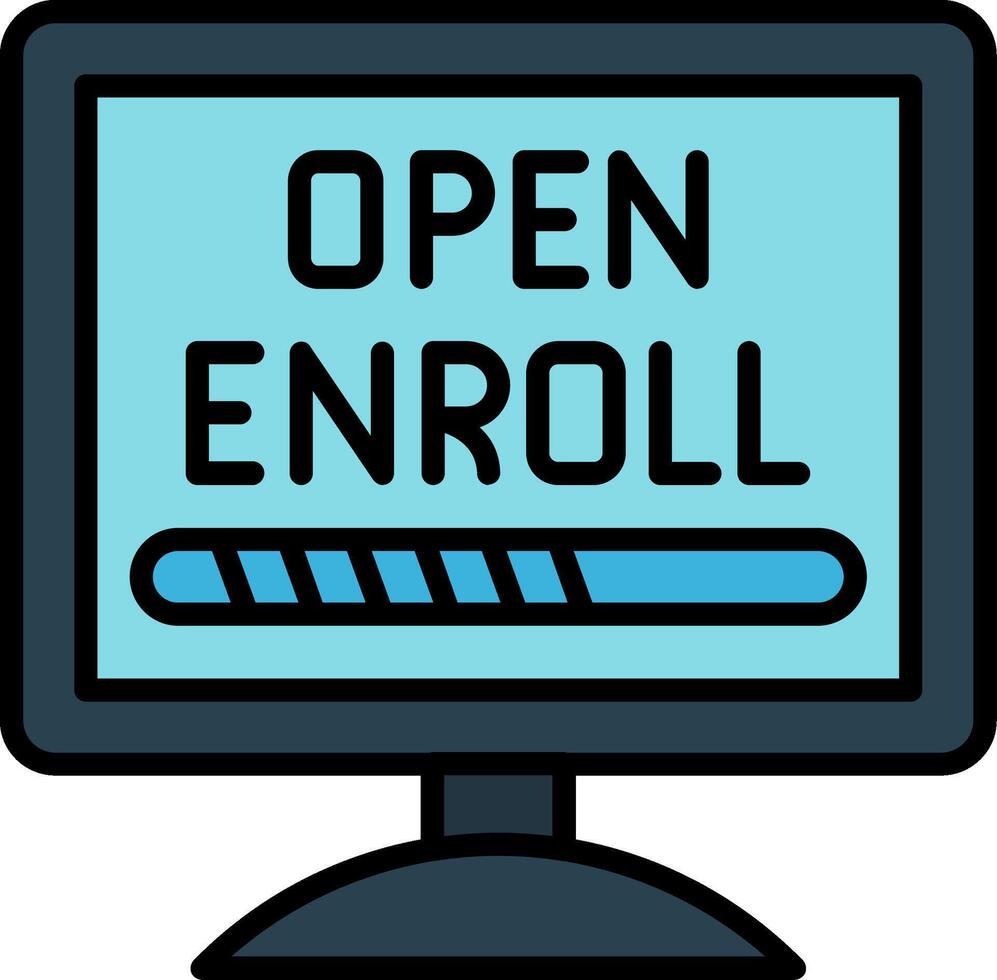 Open Enrollment Line Filled Icon vector