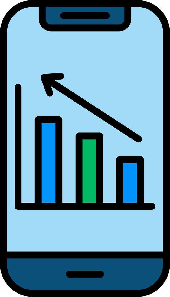 Statistics Line Filled Icon vector